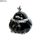 GobekUsa Garlic Duck Ceramic Ashtray with Lid - Unique Desk Decoration and Smoking Accessory