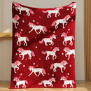 GobekUsa Class-A Half Fleece Red Unicorn Blanket - Warm, Cozy, All-Season Quilt
