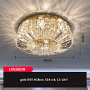 GobekUsa Crystal LED Ceiling Lights Shiny Gold/Chrome Steel E14 Mount Fixtures