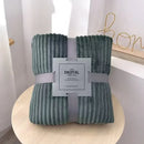 GobekUsa Cozy Striped Flannel Fleece Blanket for Winter - Bedroom Living Room Throw