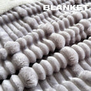 GobekUsa Cozy Lamb Wool Plush Blanket for Adults: Soft, Thickened, Multi-Use Ribbed Shawl