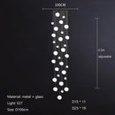 GobekUsa Gregg Glass Suspension Light - White LED Cobblestone Pendant for Villa Staircase & Shop
