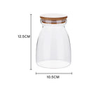 GobekUsa Glass Airtight Canister with Wood Lid - Food Storage Solution for Kitchen