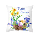 GobekUsa Easter Rabbit & Eggs Pillowcase: Festival Home Decor Flower Bunny Print Cushion Cover
