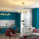 GobekUsa Glass Bubble LED Chandelier: Nordic Art Star Bright Indoor Lighting for Romantic Atmosphere