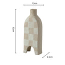 GobekUsa Geometric Check Ceramic Vase for Stylish Flower Arrangements