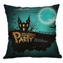 GobekUsa Halloween Pumpkin Ghost Bat Linen Pillow Cover for Sofa Decor