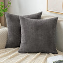 GobekUsa Corduroy Striped Throw Pillow Covers - Soft Decorative Cushion Cases