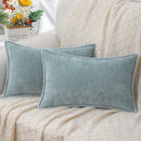 GobekUsa Blue Chenille Cushion Covers 18x18 Luxury Throw Pillow Cover for Home Decor