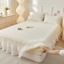 GobekUsa Lace Ruffles Cooling Bed Skirt Set with Pillowcases