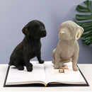 GobekUsa Labrador Resin Dog Statue for Bookshelf and Office Display