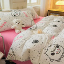 GobekUsa Children Cartoon Print Bedding Set, Double-Layer Yarn Quilt Cover, Cozy Bedroom Decor