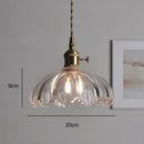 Vintage Shanghai Brass Glass Pendant Light