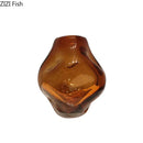 GobekUsa Amber Glass Vase & Artificial Flower Desk Decoration for Room Aesthetic
