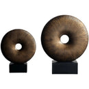 GobekUsa Golden Round Openwork Ring - Home Decor Sculpture Hollow Out Figurines