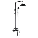 GobekUsa 8 Inch Matte Black Shower Faucet Set with Hand Spray and Rainfall Head