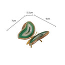 GobekUsa Agate Butterfly Ornament Brass Insect Statue Home Decoration