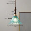 GobekUsa LED Pendant Light: Japan Style White Glass, Copper Socket, Walnut Wood Lamp