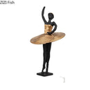GobekUsa Golden Ballerina Sculpture Desk Ornament Aesthetic Room Decor Figure