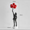 GobekUsa Balloon Girl Graffiti Statue, Collectible Sculpture, Desk Decor, Home Office Gift