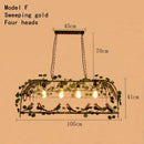 GobekUsa Green Leaf Bird Cage Chandelier for Dining Table and Garden Decor