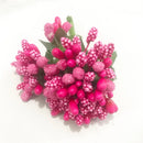 GobekUsa 200pcs Mixed Rose Red Flower Cherry Stamen Berries Bundle for DIY Decor