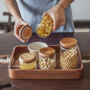 GobekUsa Acacia Wood Lid Glass Food Storage Container - Elegant and Functional Kitchen Jar