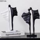 GobekUsa Abstract Lovers Resin Sculpture Modern Decor Ornaments - Couple Figures Statue