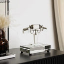 GobekUsa Crystal Telephone Sculpture Desk Decoration Retro Fixed Phone Room Decor Craft