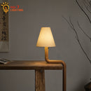 GobekUsa Elegant Solid Wood LED Table Lamp for Study and Bedside Lighting