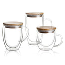 GobekUsa Double Wall Tumbler Set: Beer Whiskey Wine Glasses Tea Mug Coffee Cup with Lid