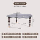 GobekUsa 80*40cm Solid Wood Peanut-Shaped Coffee Table for Living Room