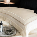 GobekUsa Light Champagne Luxury Embroidery Bedding Set with 1000TC Egyptian Cotton - 4Pcs