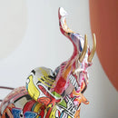 GobekUsa Graffiti Elephant Resin Sculpture for Modern Home Decor