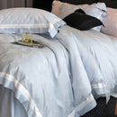 GobekUsa Butterfly Jacquard Bedding Set - 4Pcs Brushed Lyocell Cotton Duvet Cover & Sheet