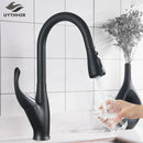 GobekUsa Kitchen Faucet: Chrome/Black Pull Out Mixer with 2 Function Spout