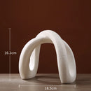 GobekUsa Infinity Symbol White Ceramic Sculpture - Nordic Modern Art Decor for Home and Office