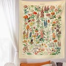 GobekUsa Botanical Floral Tapestry Wall Hanging Garden Flower Illustration Cactus Boho Hippie Dorm Decor