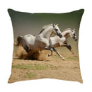 GobekUsa Galloping Horse Pillowcase: Wild Horse Print Linen Cushion Cover for Home Decoration