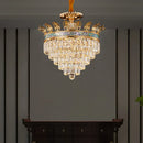 GobekUsa Luxe Crystal Chandelier: Elegant Copper Living Room Dining Candle Light