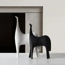 GobekUsa Black & White Horse Abstract Ornaments for Home Decor