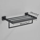 GobekUsa Black Bathroom Accessories Set: Robe Hook, Towel Rail, Shelf, Paper Holder