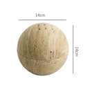 GobekUsa Beige Travertine Marble 9-Hole Sphere Incense Burner Burner Wood Plate Holder