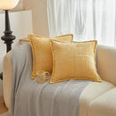 GobekUsa Boho Striped Pillow Covers for Sofa Bed Decor, 45x45 White Polyester Pillowcases