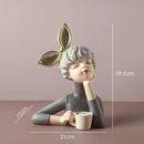 GobekUsa Bowknot Girl Resin Figurine | Home Room Decor & Wedding Gift