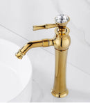 GobekUsa Gold Brass Bathroom Faucet Single Handle Deck Mounted Basin Mixer Tap