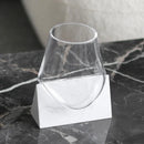 GobekUsa Abstract Glass Vase with Marble Base for Home Decoration