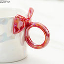 GobekUsa Bowknot Glazed Porcelain Coffee Mug, Lovely Design Tea Cup, Ideal for Milk and Juice