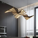 GobekUsa LED Fishbone Pendant Chandelier for Modern Nordic Decor