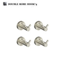 GobekUsa Brushed Nickel Stainless Steel Bathroom Hardware Set Towel Bar Ring Holder Robe Hook
